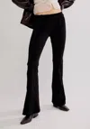 Free People Penny Pull On Velvet Pant In Black In Black