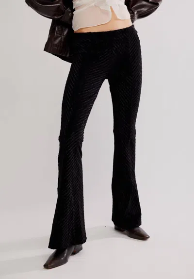 FREE PEOPLE PENNY PULL ON VELVET PANT IN BLACK