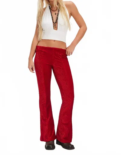 Free People Penny Pull On Velvet Pant In Salsa In Multi
