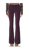 Free People Penny Pull On Velvet Pant In Purple