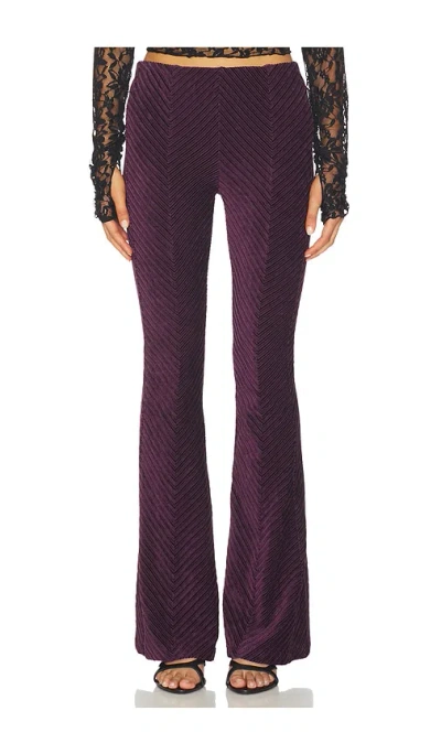 Free People Penny Pull On Velvet Pant In Purple