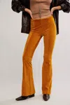 Free People Penny Pull On Velvet Pants In Orange In Multi