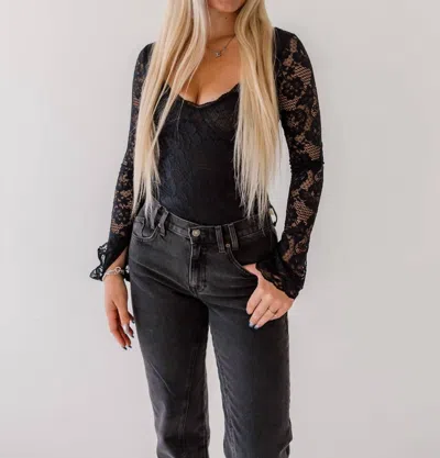 Free People Perfectly Fine Bodysuit In Black