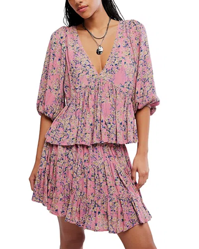 Free People Pershing Printed Set In Pink Combo