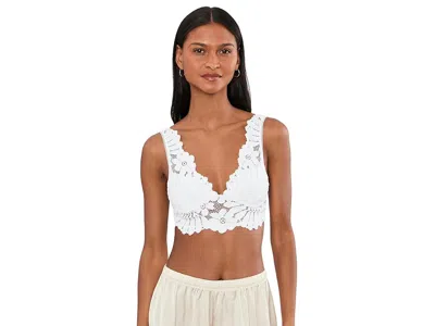 Free People X Intimately Fp Petal Party Plunge Bralette In White