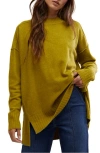 Free People Phoebe High-low Tunic Sweater In Avocado Oil