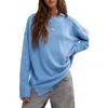 Free People Phoebe High-low Tunic Sweater In Waterfall Heather