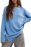 Free People Phoebe High-low Tunic Sweater In Waterfall Heather