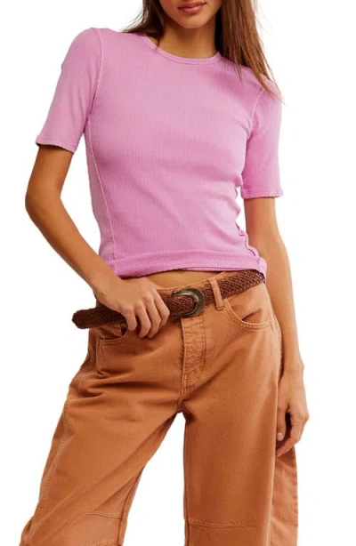 Free People Picture You Rib T-shirt In Purple
