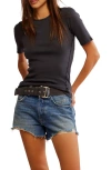 Free People Picture You Rib T-shirt In Black