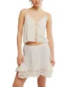 Free People Pieces Of You Embroidered Button-up Camisole In White