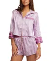 Free People Pillow Talk Pj Set In Lilac Combo In Lilac Combo