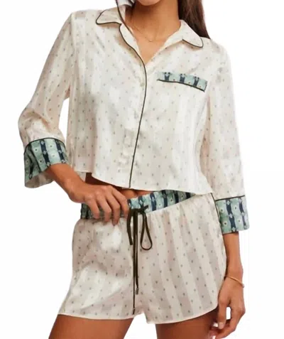 Free People Pillow Talk Pj Set In Harbor Combo In White