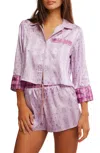 Free People Pillow Talk Pj Set In Lilac Combo In Purple