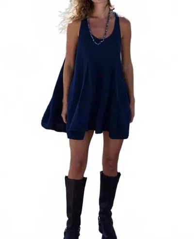 Free People Pina Colada Tunic Top In Navy Academy In Blue