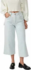 Free People Piper Mid-rise Crop Wide Leg Jean In Bleach Bloom
