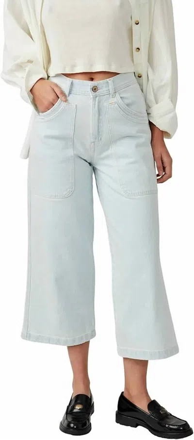 Free People Piper Mid-rise Crop Wide Leg Jean In Bleach Bloom