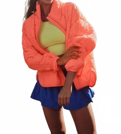 Free People Pippa Packable Puffer Jacket In Neon Coral In Orange