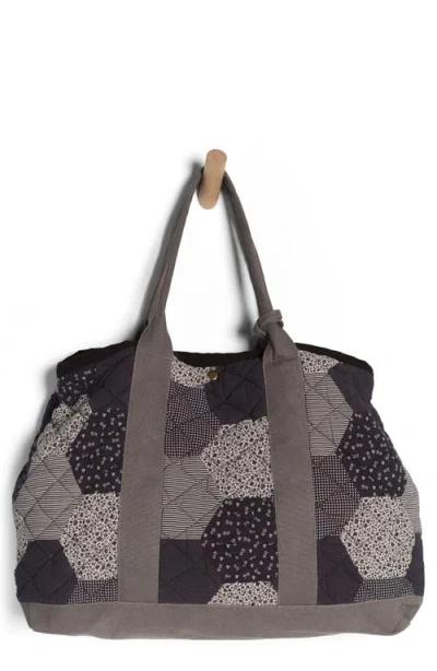 Free People Pippa Patchwork Cotton Tote In Blue