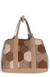 Free People Pippa Patchwork Cotton Tote In Neutral