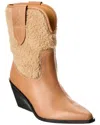 Free People Pitchfork Point Leather & Shearling Boot In Multi