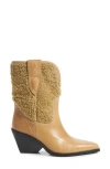 Free People Pitchfork Point Western Boot In Almond Butter Shear