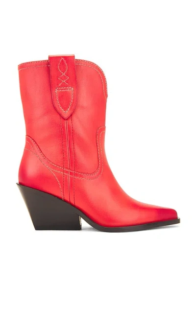Free People Pitchfork Point Western Boot In Red
