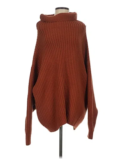 Pre-owned Free People Poncho In Brown