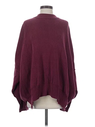 Pre-owned Free People Poncho In Burgundy