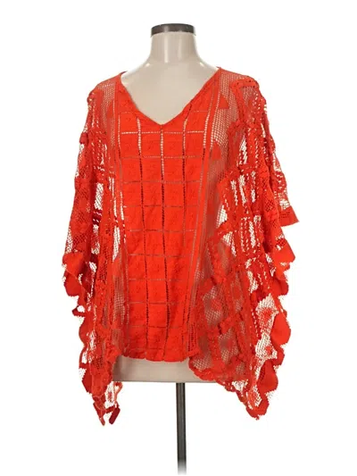 Pre-owned Free People Poncho In Orange