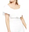 Free People Poof Goes My Heart Ruffle Bodysuit In White In White