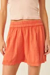 Free People Get Free Cotton Blend Poplin Shorts In Pink