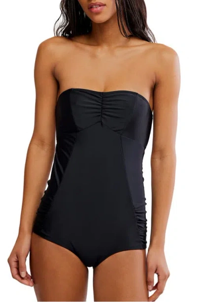 Free People Poppy Strapless One-piece Swimsuit In Black