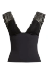 Free People Power Pay Lace Trim Camisole In Black