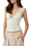 Free People Power Pay Lace Trim Camisole In White
