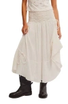 Free People Prairie Convertible Cotton Smocked Skirt