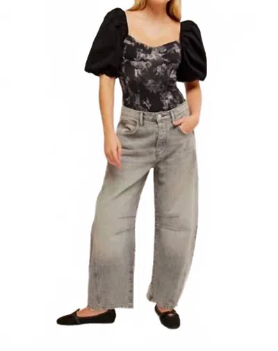 Free People Prairie Rose Bodysuit In Black