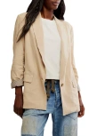 Free People Prep School Linen Blend Blazer In Birch