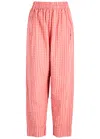 Free People Preppy Gingham Seersucker Trousers In Pink