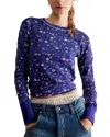 Free People Pretty Little Thermal Top In Navy Combo In Navy Combo