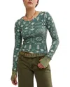 Free People Pretty Little Therma Tee In Pine Combo