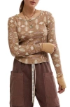 Free People Pretty Little Thermal Stitch Top In Latte Combo