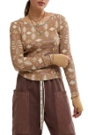 Free People Pretty Little Thermal Stitch Top In Latte Combo