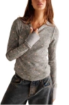 Free People Pretty Little Thermal Stitch Top In Sage Combo