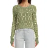 Free People Pretty Little Thermal Top In Pine In Silver