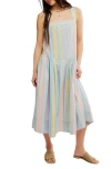 Free People Primavera Stripe Cotton Midi Dress In Multi