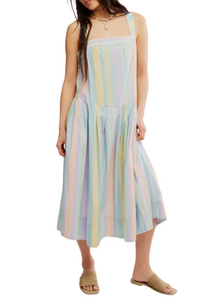 Free People Primavera Stripe Cotton Midi Dress In Multi