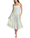 Free People Primavera Stripe Cotton Midi Dress In Multi