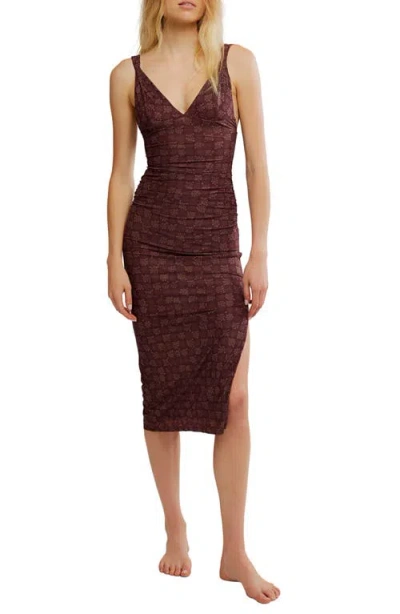 Free People Print Mesh Body-con Dress In Animal Print