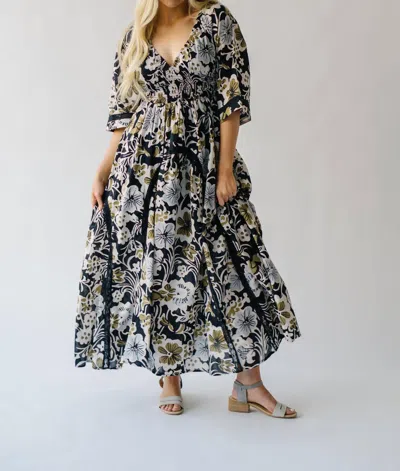 Free People Printed Dixie Maxi Dress In Black Combo